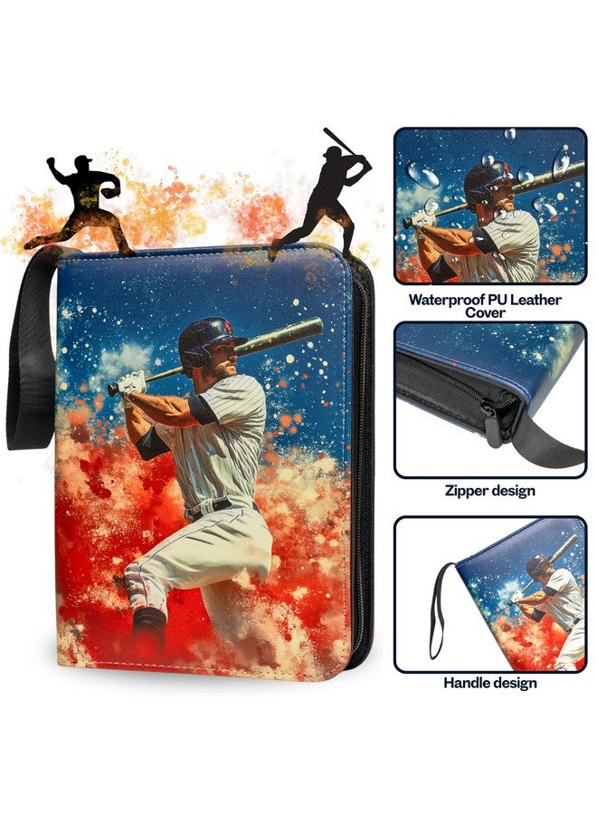 Baseball Card Album with Sleeves 400-Pocket Storage - Baseball Binder for Trading Cards with Durable 3-Ring System and Zipper Closure - Baseball Card Collector Gifts  - Image 3