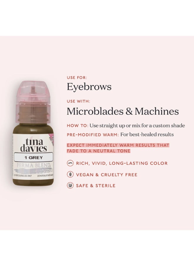 Perma Blend - Tina Davies Ink Brow Pigments Grey Unleash Your Creativity With High-Quality, Bold Pigments For Stunning Brows 15Ml - Image 1
