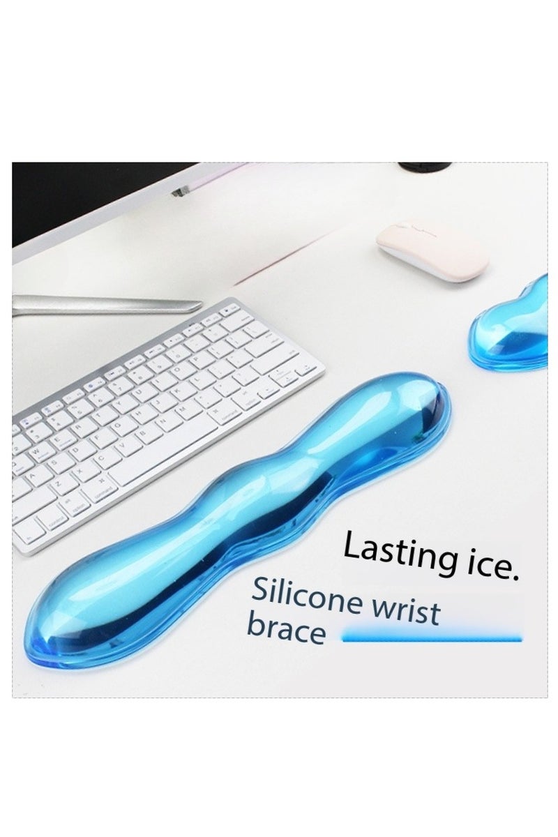 Gel Wrist Rest for Keyboard and Mouse, Wrist Rest for Keyboard, Mouse Wrist Support, Pain Relief, Cool Touch, Non-Skid, Keyboard and Mouse Wrist pad Set - Image 2