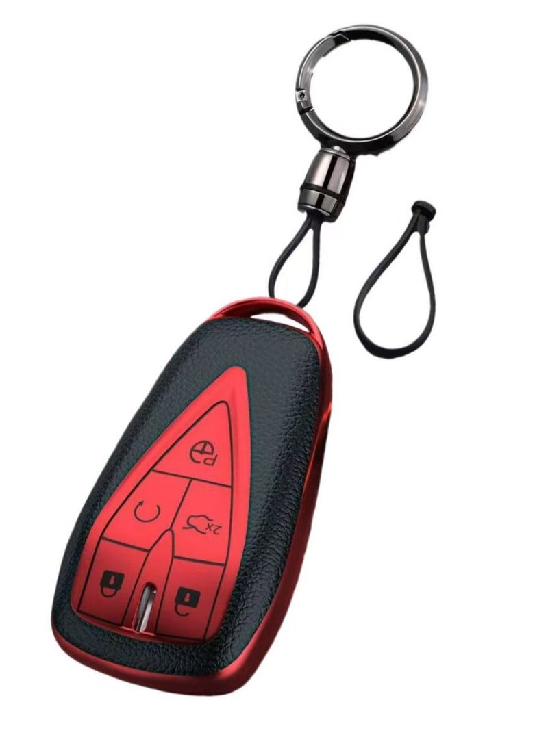 OUYoo - OUYoo For Changan TPU Key Fob Cover Case Shell with Keychain for UNI UNI-T CS75 Eado Plus UNI-K CS85 Alsvin UNI-V0 CS95 CS35 .（Red） - Image 1