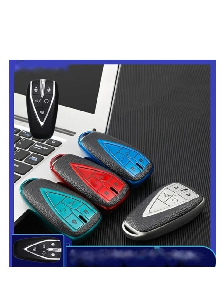 OUYoo - OUYoo For Changan TPU Key Fob Cover Case Shell with Keychain for UNI UNI-T CS75 Eado Plus UNI-K CS85 Alsvin UNI-V0 CS95 CS35 .（Red） - Image 1