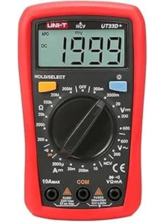 UNI-T UT33D+ Digital Multimeter Auto Range Palm Size AC DC Voltmeter Ammeter Resistance Capatitance Tester