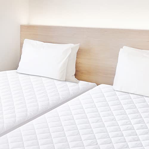 2 Pack Twin Size Quilted Fitted Mattress Pad Waterproof Breathable Soft Mattress Protector Deep Pocket Fitted Style Bed Cover VinylFree