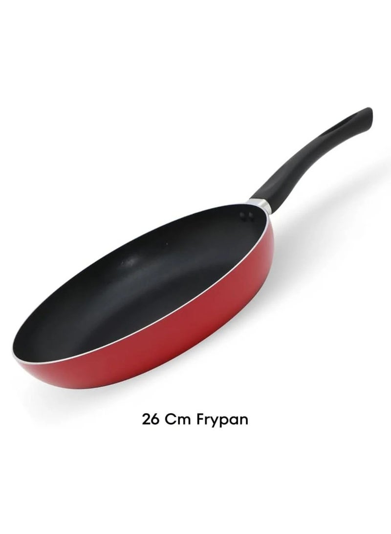 Bisbell 10-Piece Non-Stick Cookware Set with Glass Lids and Utensils – Red, Durable Aluminium Pots and Frypan - Image 4