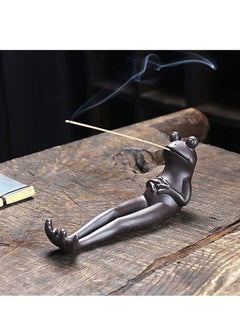 SYOSI Ceramic Incense Holder Made of Frog Shape Vintage Incense Stick Holder Tray Incense Stick Stick Ash Catcher Funny Frog Ornament Yoga Meditation Home Office Decoration