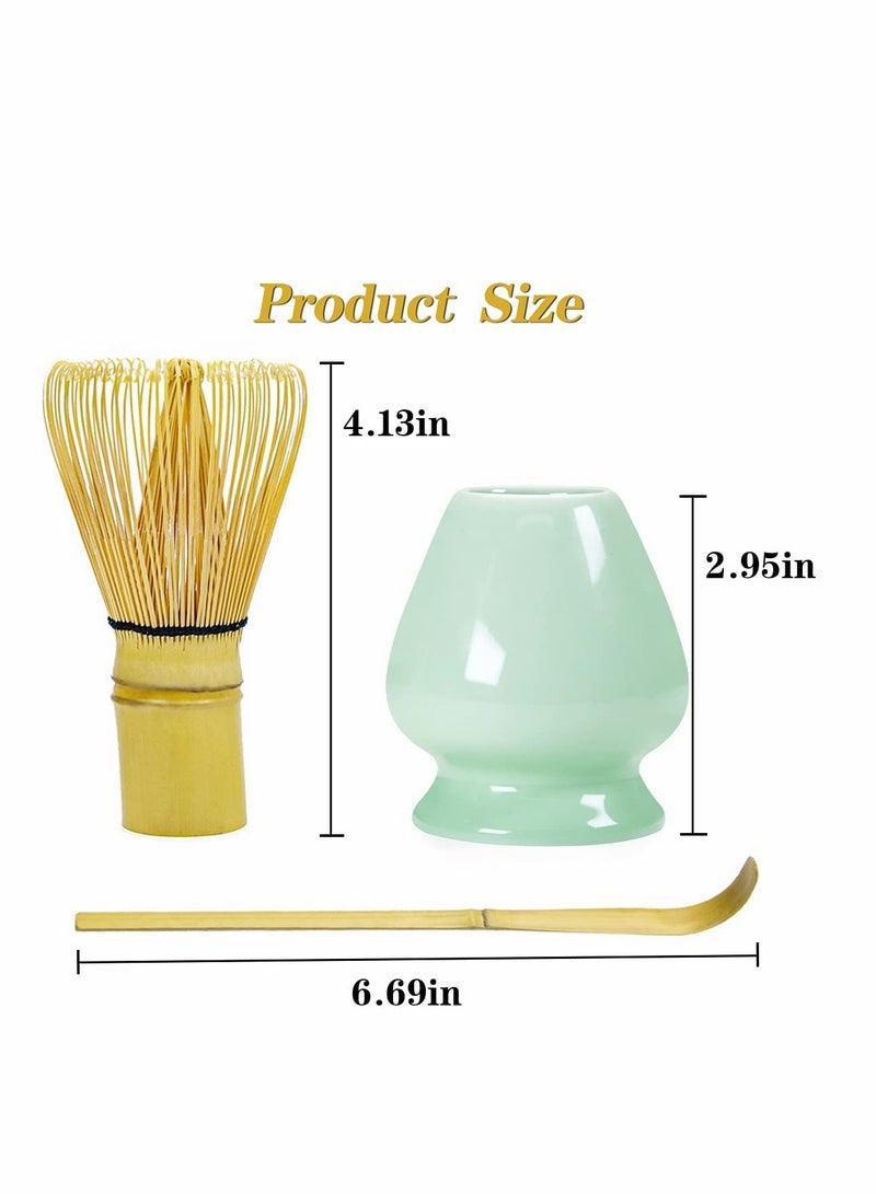 SYOSI Japanese Tea Set, Traditional Matcha Tool Set, Matcha Ceremony Accessories, Matcha Blender, Blender, Tea Spoon (3 Piece Set, White) - Image 2