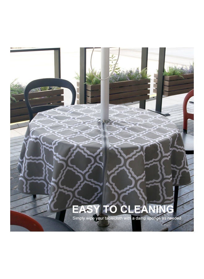 NIBEMINENT Waterproof Spillproof Tablecloth With Umbrella Hole Zip Multicolour - Image 3