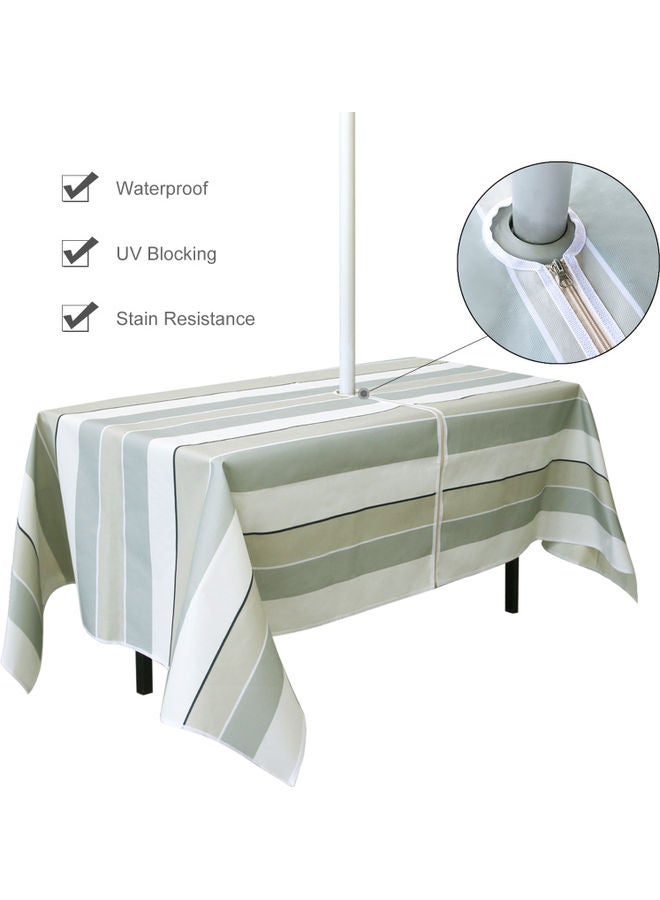 NIBEMINENT Waterproof Spillproof Tablecloth With Umbrella Hole Zip Multicolour - Image 4