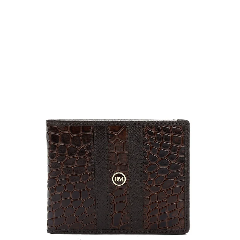 دا ميلانو Brown Bifold Leather Mens Wallet
