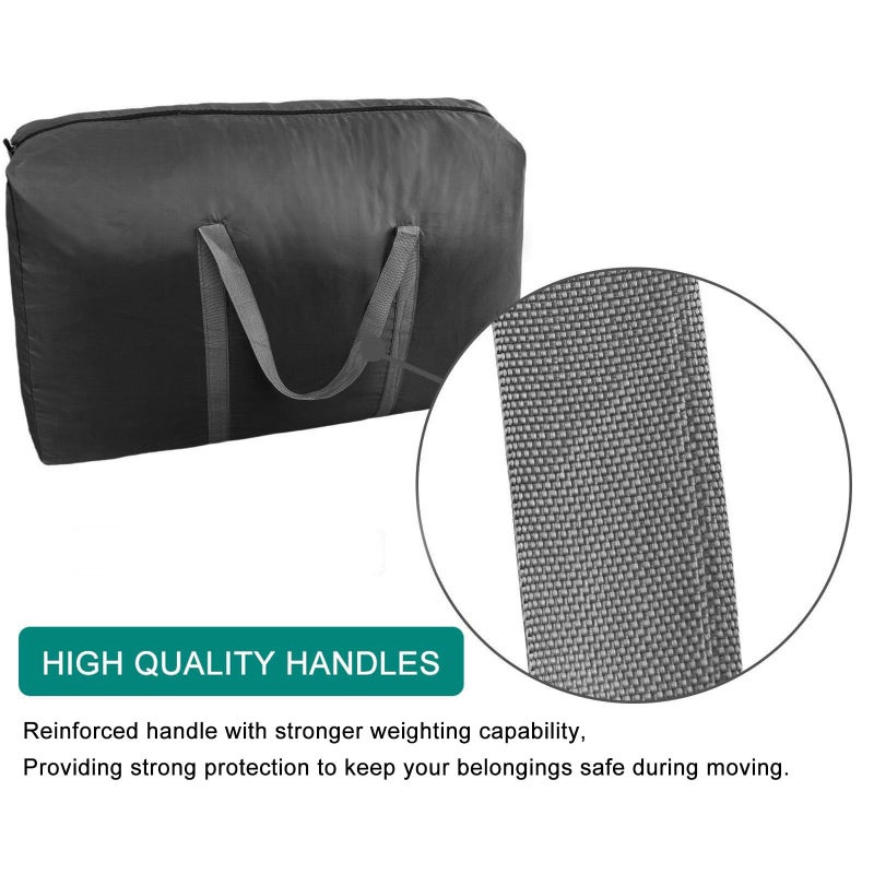 Peyorom 100L Extra Large Storage Bags, Big Moving Bags with Strong Zippers & Carrying Handles, Packing Bags for Moving, Storage, Travel and Camping, Storage Totes For Space Saving (Black, 2 Pack) - Image 3
