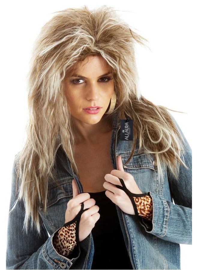 ALLAURA Compatible with Tina Turner Wig - Heavy Metal 80's Tina Rock Diva Costume 80s Rocker Wig for Women - Image 1