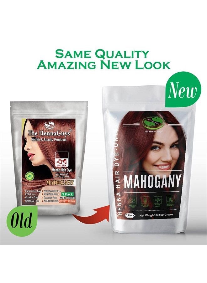 The Henna Guys MAHOGANY Henna Hair & Beard Dye/Color 3x100 Grams - The Henna Guys® 