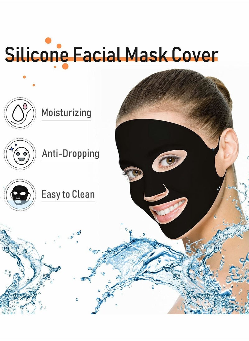 Y&D 2 Pieces Reusable Silicone Facial Mask, 30 Chest/Face Wrinkle Patches, Face Forehead Patches Sleeping Mask Cover for Smoothing Chest Neck Eye Mouth  - Image 5