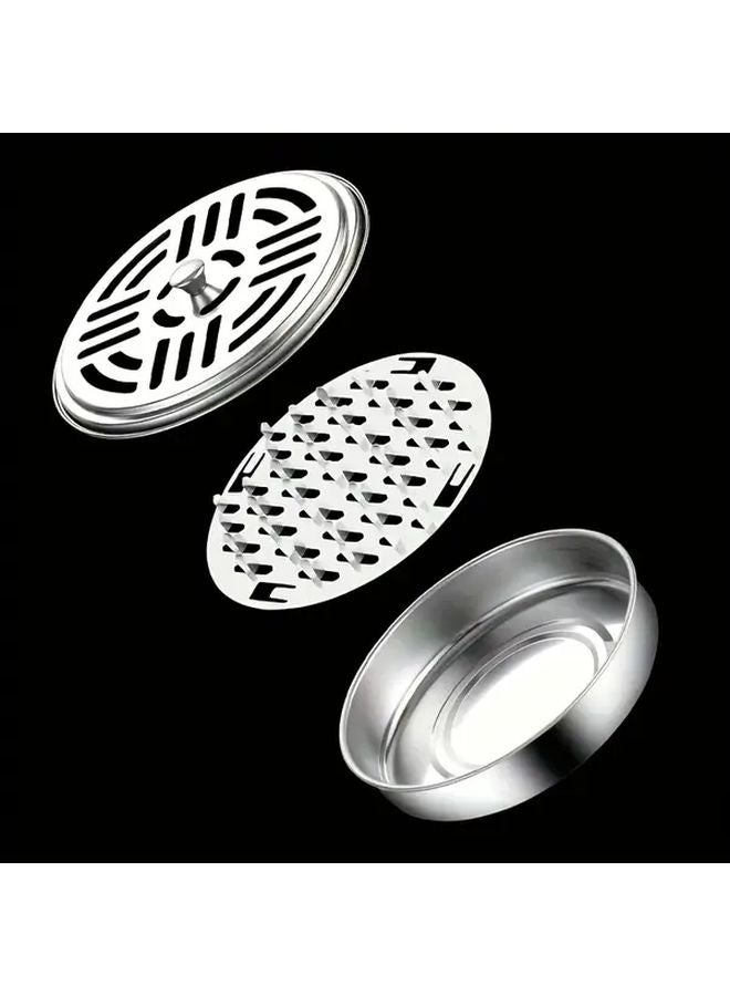 Silvery Outdoor Mosquito Coil Ashtray Fire Resistant With Cover For Home Use 1pc - Image 5