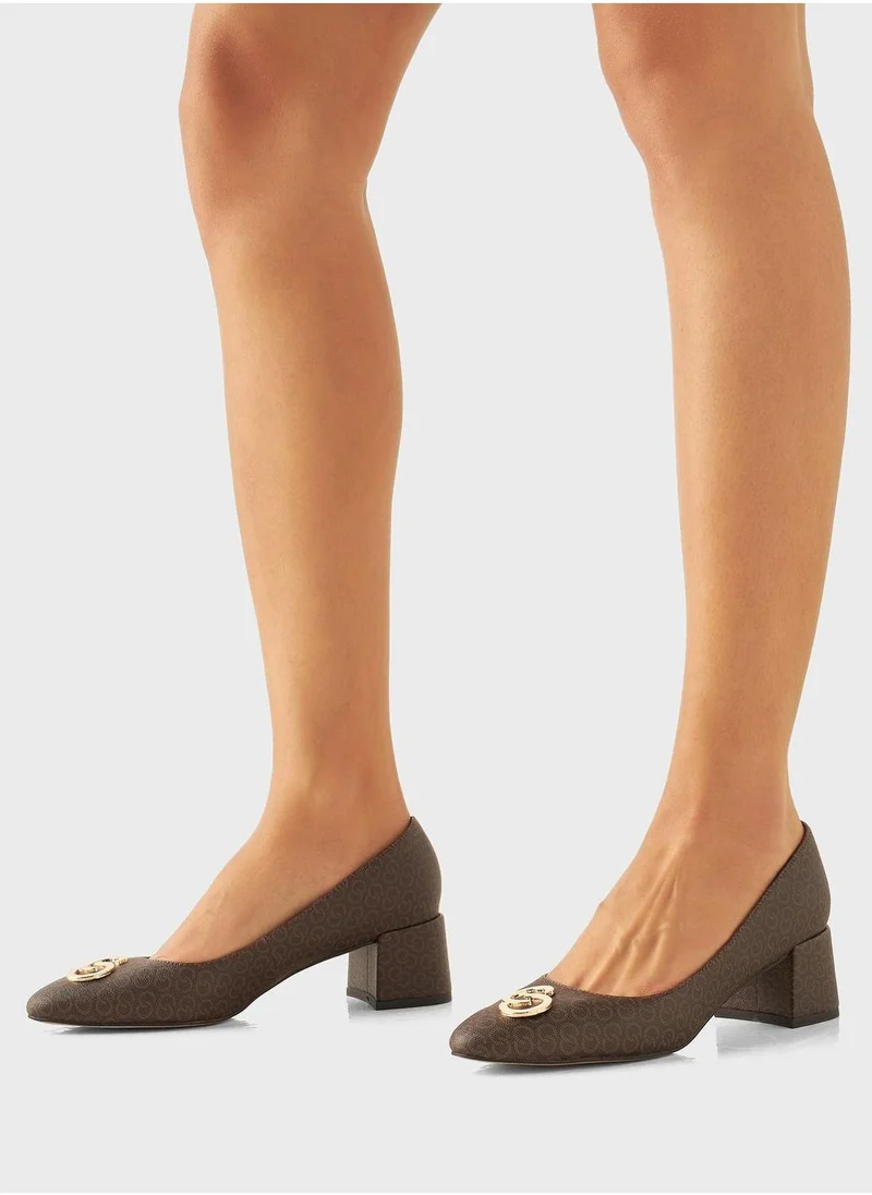 Celeste Low Heel Plain Pumps