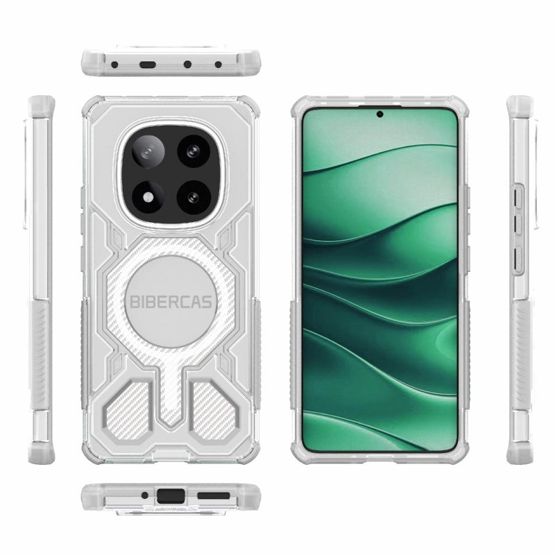 BIBERCAS For Redmi Note 14 Pro 5G Transparent Color Series Magsafe Air Bag Shockproof Phone Case(White) - Image 2