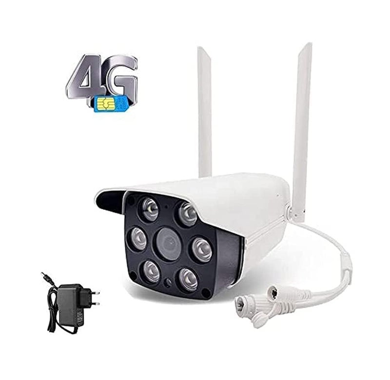 CAMERA DEKHO كاميرا ديخو 4G 3G تعتمد على بطاقة SIM واي فاي كاميرا أمنية خارجية لاسلكية بدقة كاملة 1080p IP66 مع رؤية ليلية صوت ثنائي الاتجاه كشف الحركة أبيض_115_113 - Image 1