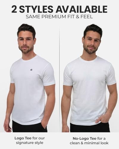 INTO THE AM Men's Plain Tees - Fitted Crewneck T-Shirts Casual Gym Workout Black White Short Sleeve Tshirts Shirts for Men (Heather Columbia Blue, Medium) - Image 2