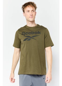Reebok Men Sportswear Fit Short Sleeve Outdoor T-Shirt, Dark Olive  - Image 1