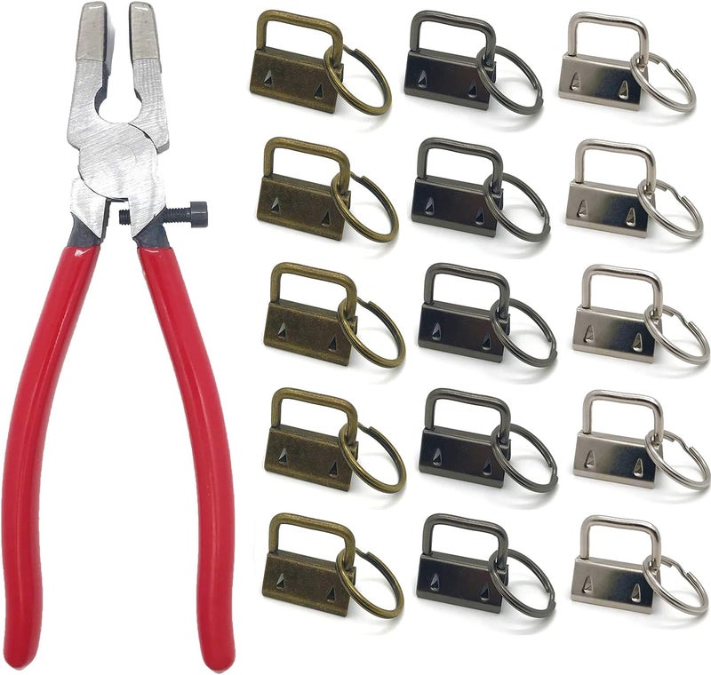 MYYZMY 51 Sets of Key Fob Hardware Jaws Pliers with Rubber Tips - Perfect for Installation, Random Color - Image 1