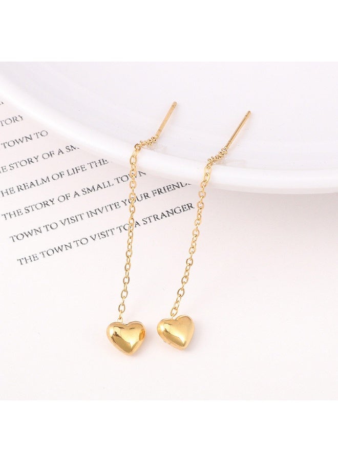 يوكانبي أقراط قلب من الفولاذ التيتانيوم | تصميم أنيق وفعالية تصغير الوجه، مجوهرات عصرية - Image 3