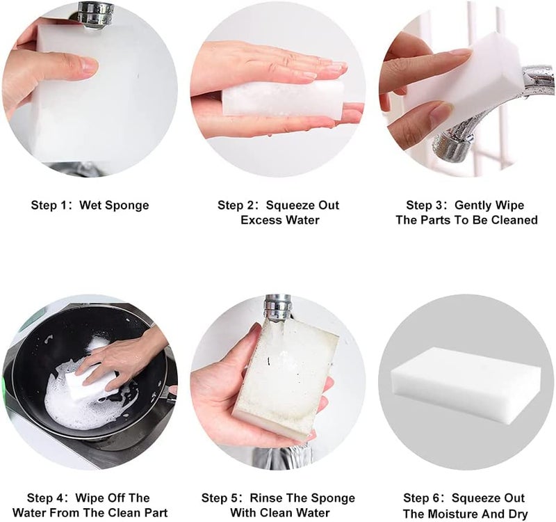 MTROYALDIA Magic Sponge Eraser, 40 Pack Premium Melamine Sponge Foam Cleaning Pads, Non-Scratch Scrub Sponge, Household Cleaning Kitchen Dish Sponges - Image 3