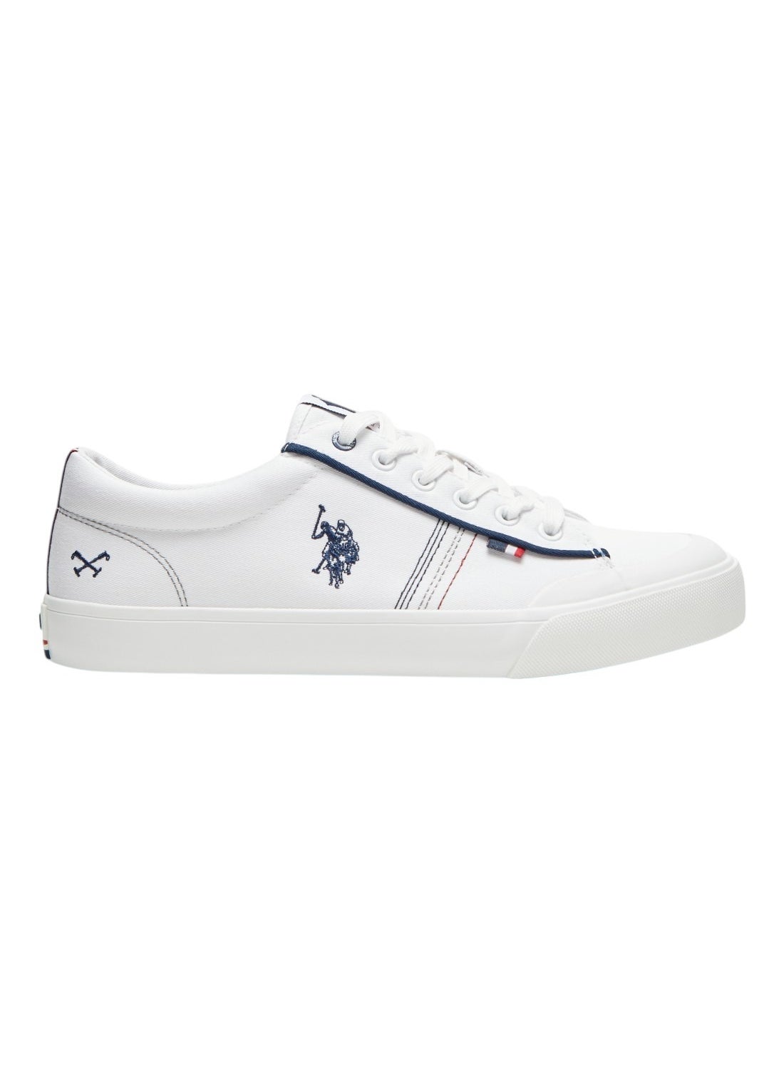 U.S. Polo Assn. Men's White Classic Low-Top Sneakers,Lightweight Casual Shoes for Everyday Style 