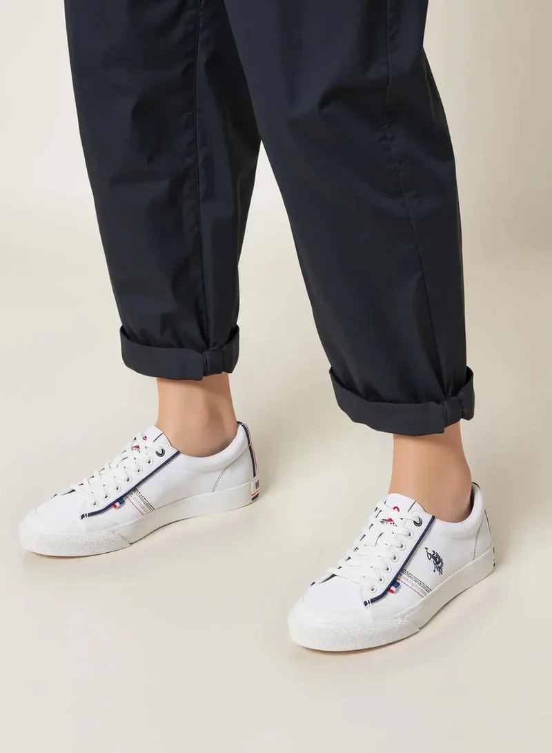 U.S. Polo Assn. White Men's White Classic Low-Top Sneakers,Lightweight Shoes Casual for Everyday Style for Men | Best Price UAE