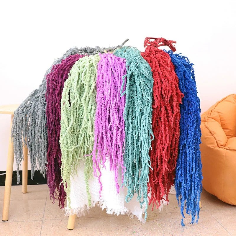 Bluejw 5pcs Real Dried Amaranthus Caudatus – White & Red Preserved Hanging Flowers for Wedding Bouquets, Floral Arrangements & Home Decor – Bulk Dried Plants - Image 5