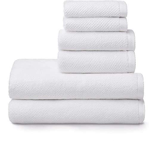 Simpli-Magic 79450 Popcorn Textured Bath Towels Set, 2 Bath Towels, 2 Hand Towels, 2 Washcloths, 6 Pieces, White - Image 1