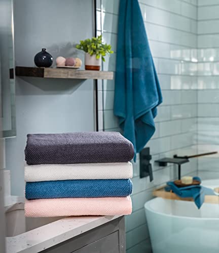 Simpli-Magic 79450 Popcorn Textured Bath Towels Set, 2 Bath Towels, 2 Hand Towels, 2 Washcloths, 6 Pieces, White - Image 3