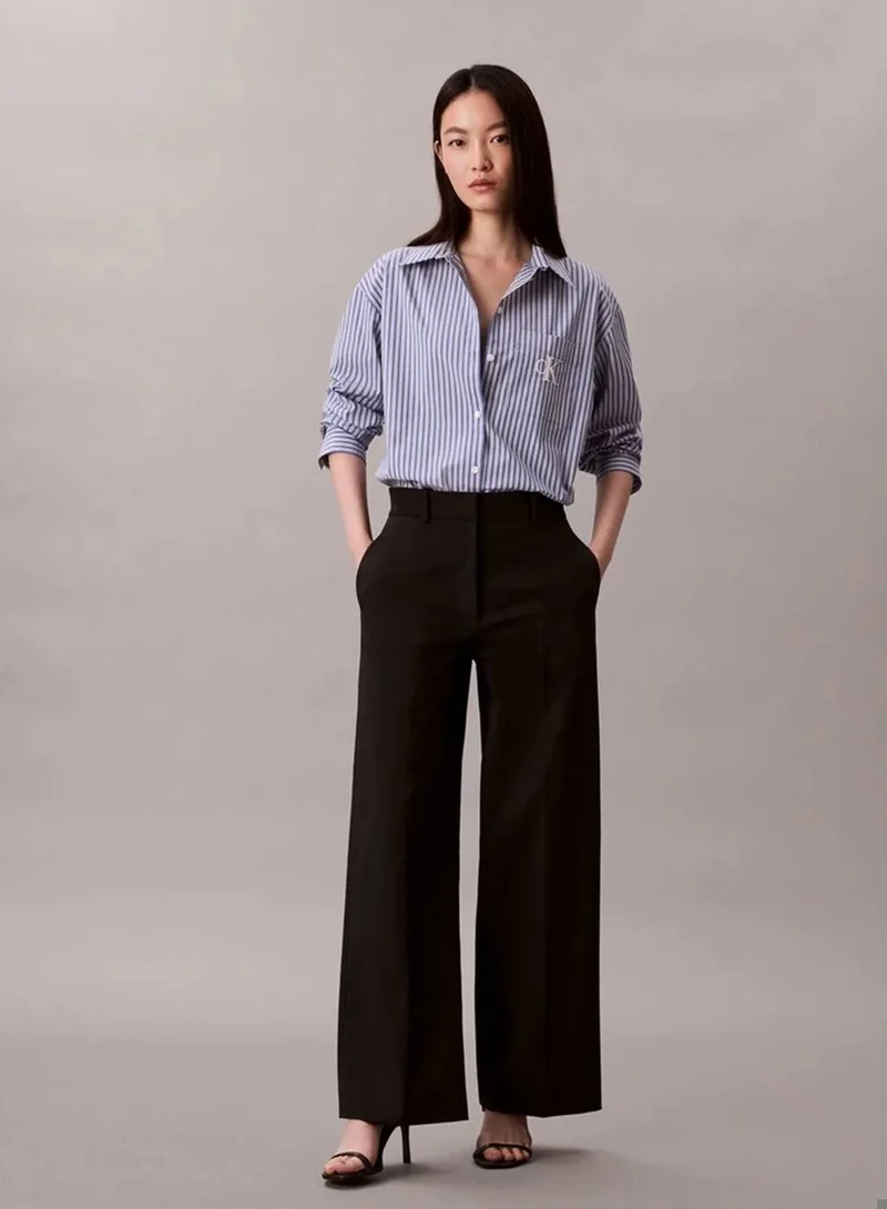Calvin Klein Jeans Cobalt Cotton Poplin Striped Shirt for Women | Best Price UAE