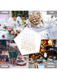 MARKQ Disposable Star Table Cover For Bridal Shower, Wedding Birthday And Party Decorations - Gold  - Image 2