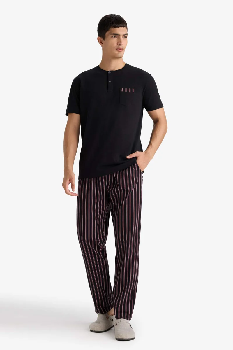Defacto Regular Fit Striped Short Sleeve 2 Piece Set