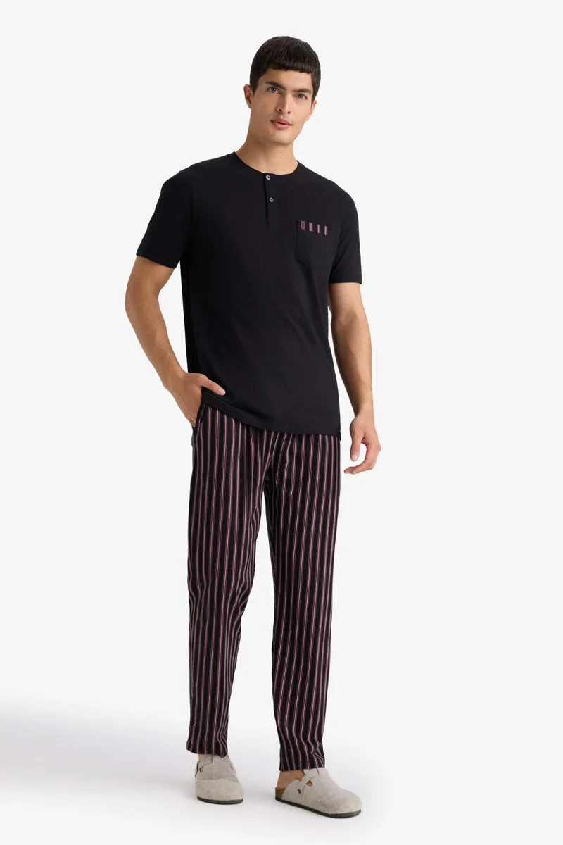 Defacto Regular Fit Striped Short Sleeve 2 Piece Set