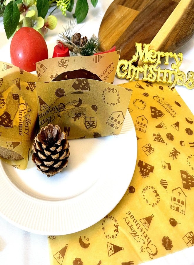 Suiwen 150 Christmas Wax Sheets for Food Wrapping, Tissue Paper for Candy Cookies, Sandwich Wrapping, Fried Food Basket Liner, Greaseproof Paper (Red, Green, Brown) - Image 3