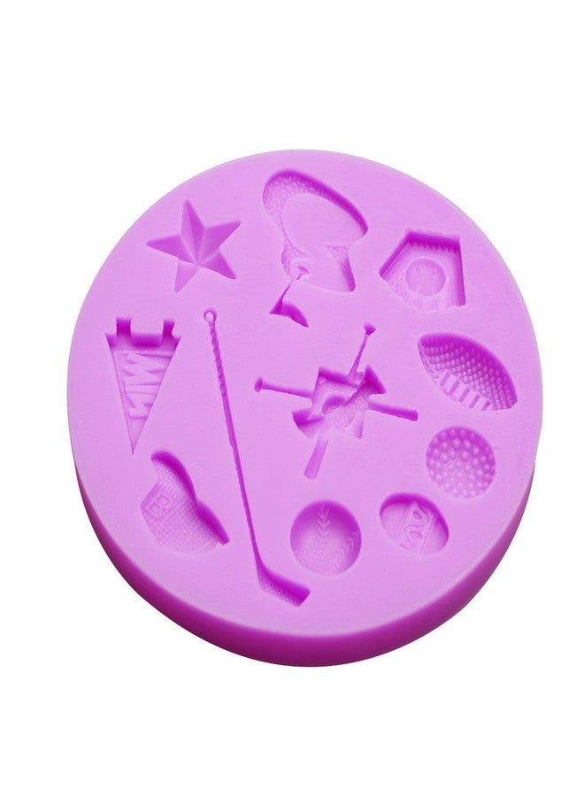 Acvcatto Football Cake Pop Mold, 5 Pack Sports Ball Rugby Silicone Mold for Cake Decorating, Ice Cream Soccer Ball Molds Baseball Basketball Helmets Design, Dishwasher Safe for Chocolate Candy Clay - Image 4