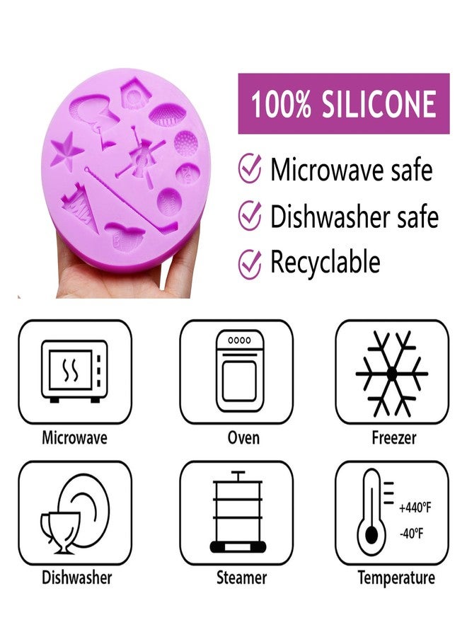 Acvcatto Football Cake Pop Mold, 5 Pack Sports Ball Rugby Silicone Mold for Cake Decorating, Ice Cream Soccer Ball Molds Baseball Basketball Helmets Design, Dishwasher Safe for Chocolate Candy Clay - Image 3