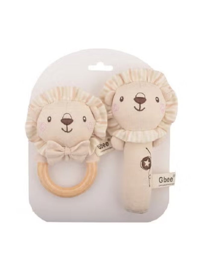 جبيه طقم ألعاب خشخيشات من القطن العضوي مصنوع من مواد عالية الجودة للأطفال، ألعاب تعليمية للأطفال الرضع - Image 1