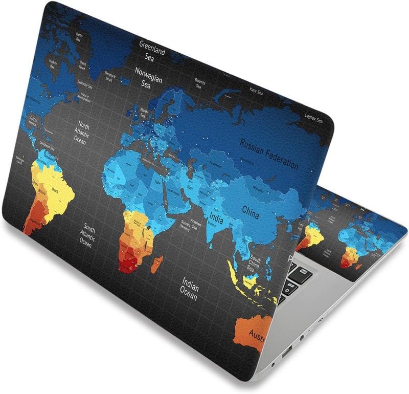 Laptop Skin Sticker Decal,12" 13" 13.3" 14" 15" 15.4" 15.6 inch Laptop Skin Sticker Cover Art Decal Protector Notebook PC (Map)