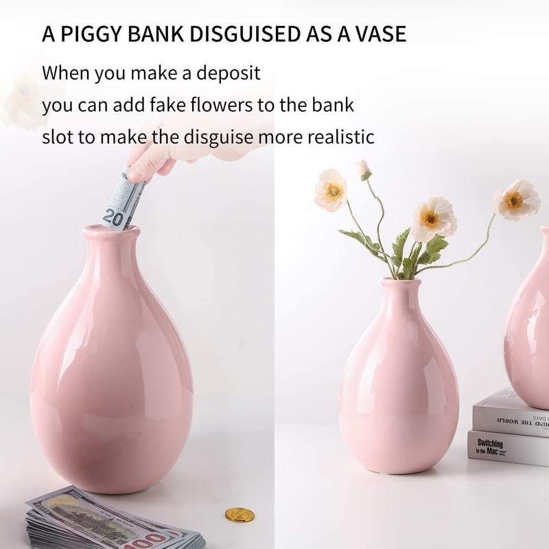 PIG WORLD Large Piggy Bank for Adults Must Break to Open,Piggy Bank for Boys,Ceramic Coin Jar,alcancias de Dinero para adultos niÃ±os,Money Safe for Cash Saving,Girls Money Bank,Modren Home Decor Living Room - Image 3