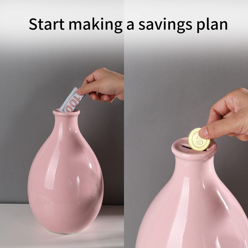 PIG WORLD Large Piggy Bank for Adults Must Break to Open,Piggy Bank for Boys,Ceramic Coin Jar,alcancias de Dinero para adultos niÃ±os,Money Safe for Cash Saving,Girls Money Bank,Modren Home Decor Living Room - Image 5