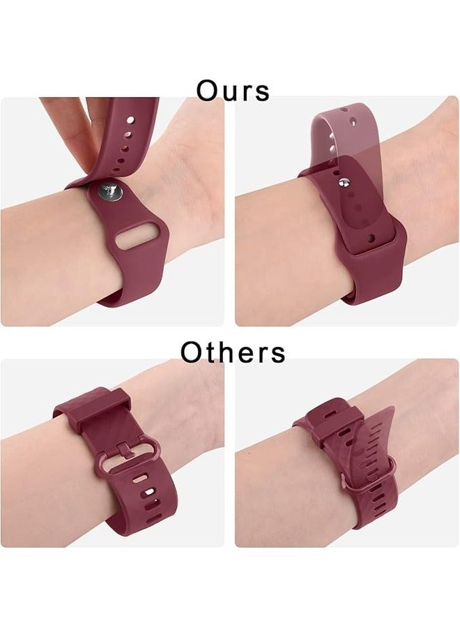 Wine Red Soft Silicone Sport Band for Samsung Galaxy Watch 6 - Replacement Strap Compatible with 40mm, 44mm, 43mm, and 47mm Models - Image 3