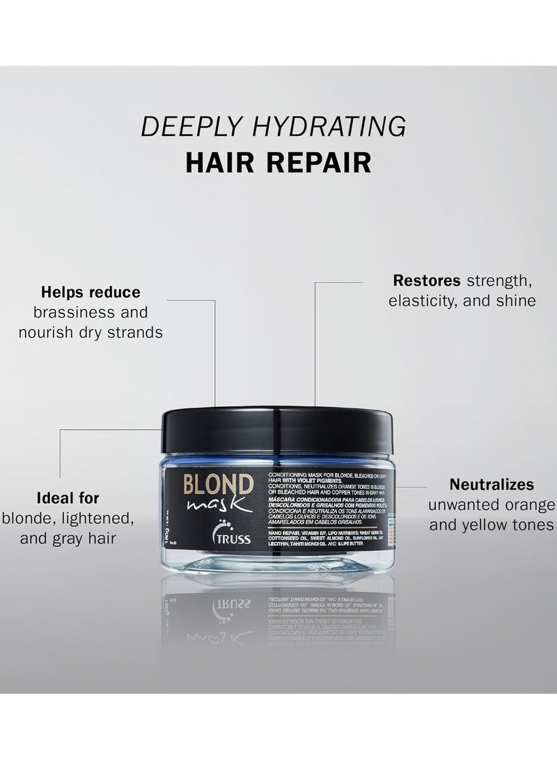 تروس قناع تروس الأشقر - علاج قناع الشعر للشعر الأشقر والمبيض والرمادي - أصباغ بنفسجية تعمل على تحييد درجات اللون البرتقالي غير المرغوب فيها والنحاس - قناع مرطب للشعر الجاف التالف - Image 2