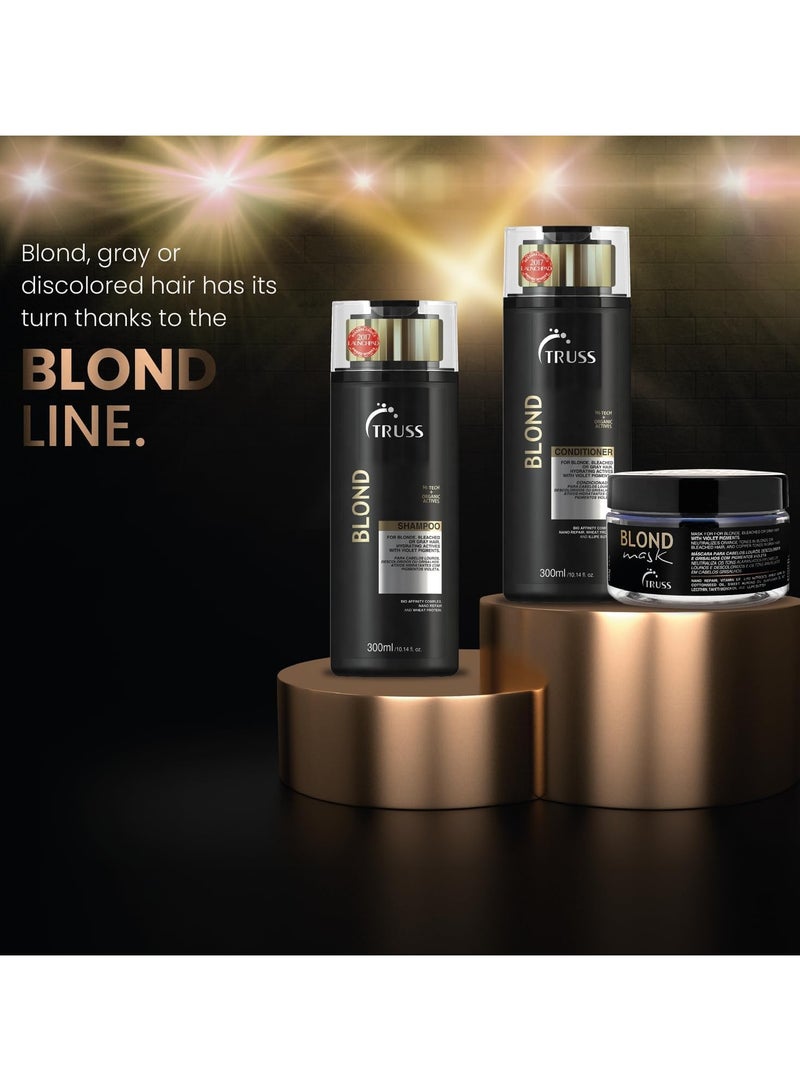 تروس قناع تروس الأشقر - علاج قناع الشعر للشعر الأشقر والمبيض والرمادي - أصباغ بنفسجية تعمل على تحييد درجات اللون البرتقالي غير المرغوب فيها والنحاس - قناع مرطب للشعر الجاف التالف - Image 3