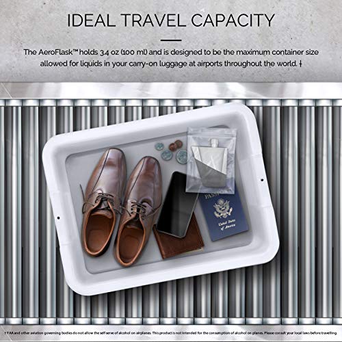 Final Touch Aero Flask Travel Liquor Container - 3.4 oz 100ml Carry-On Flask with Built-in Funnel - Aerodynamic Design Inspired by Airplane Wings - Stainless Steel - Comfortable for Pocket (FTA1820) - Image 3