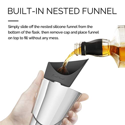 Final Touch Aero Flask Travel Liquor Container - 3.4 oz 100ml Carry-On Flask with Built-in Funnel - Aerodynamic Design Inspired by Airplane Wings - Stainless Steel - Comfortable for Pocket (FTA1820) - Image 4