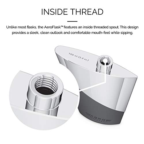 Final Touch Aero Flask Travel Liquor Container - 3.4 oz 100ml Carry-On Flask with Built-in Funnel - Aerodynamic Design Inspired by Airplane Wings - Stainless Steel - Comfortable for Pocket (FTA1820) - Image 5