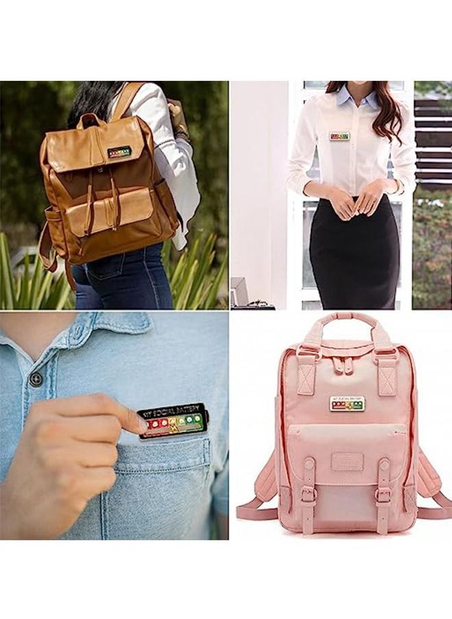 Generic - 2PCS MY SOCIAL BATTERY Slider Pin Fun Pin Brooches that can Interact Brooches that can Express Mood for Boys and Girls Black and White - Image 1