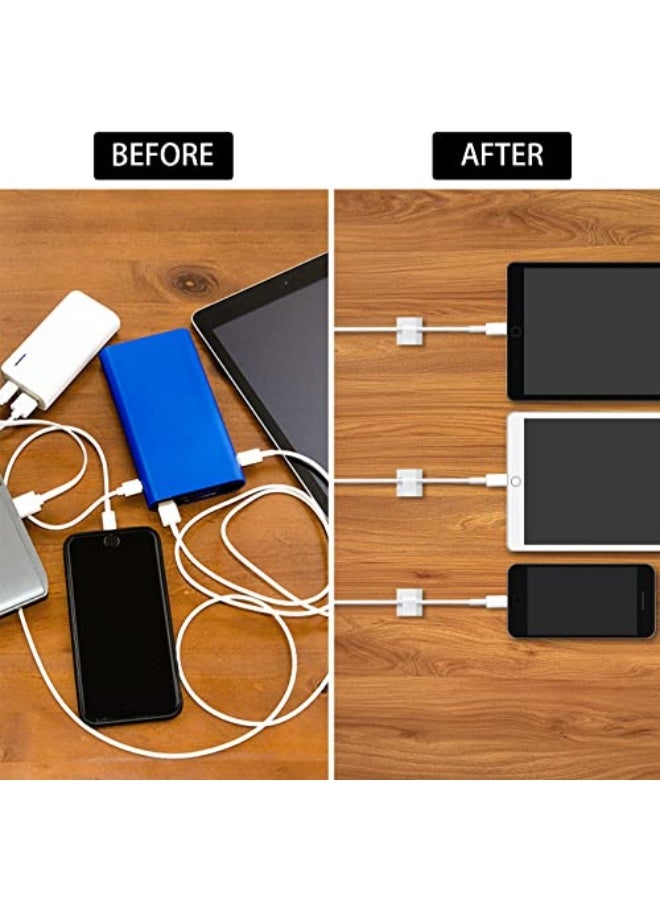 suoundey 100 Pcs Cable Clips, Adhesive Cable Organizer Cord Holder Wire Clip Wire Management Self Adhesive Hooks Wire Holder for Office, Home (White) - Image 5